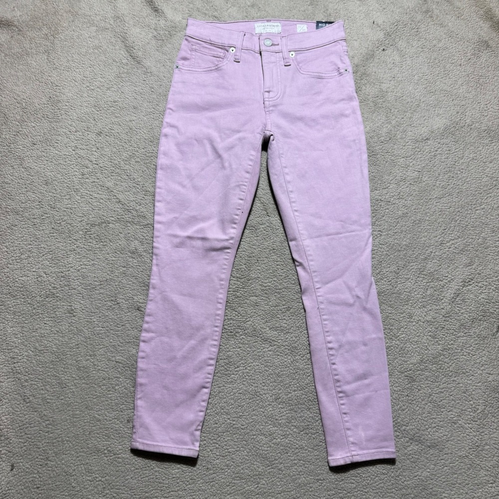 Lucky Brand Ava Jeans Womens 00/24‎ Lavender Mid Rise Skinny Crop 24x24.5 NWT